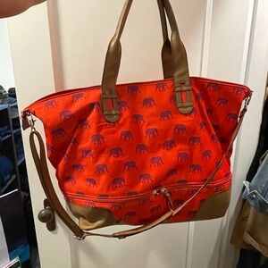 Stella & Dot Purple Elephant Carry On Bag with Extension